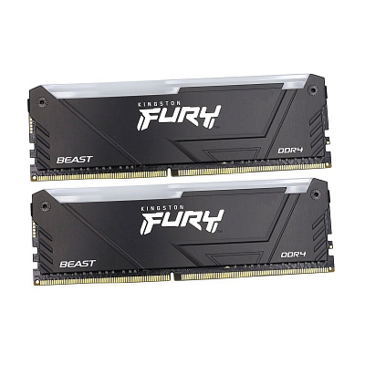 Оперативная память Kingston 32GB 3600MT/s DDR4 CL18 DIMM (Kit of 2) FURY Beast RGB (KF436C18BB2AK2/32)