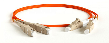 Патч-корд оптический TWT, PVC, дуплексный, LC/PC-SC/PC, MM 50/125, 2.0 м (TWT-2LC-2SC/OM2-2.0)