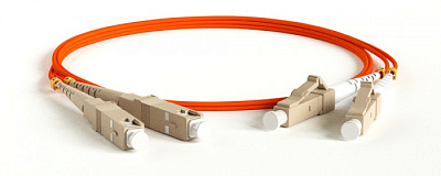 Патч-корд оптический TWT, PVC, дуплексный, LC/PC-SC/PC, MM 50/125, 2.0 м (TWT-2LC-2SC/OM2-2.0)