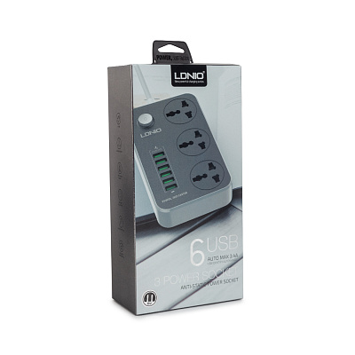 Сетевой фильтр LDNIO Universal SC3604 3 розетки 6 (SC3604)