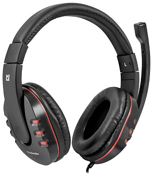 Игровая гарнитура стерео Defender Warhead G-160 черный, кабель 2,5 м (64113)