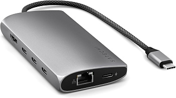 Картридер / USB-хаб Satechi USB-C MultiPort Adapter 8K with Ethernet V3 - Space Gray (ST-P8KEM)