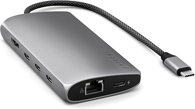 Картридер / USB-хаб Satechi USB-C MultiPort Adapter 8K with Ethernet V3 - Space Gray (ST-P8KEM)