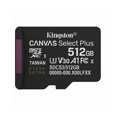 Карта памяти MicroSD 512GB Class 10 UHS-I Kingston (SDCS3/512GBSP)