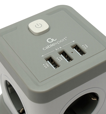 Сетевой фильтр Cablexpert Tower, TWR-4-U3-W-2 белый (TWR-4-U3-W-2)