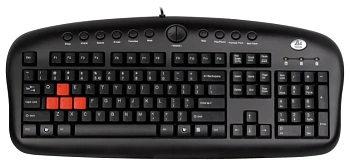 Клавиатура игровая A4tech KB-28G USB, Black, сменные красные клавиши A,S,W,D (KB-28G)
