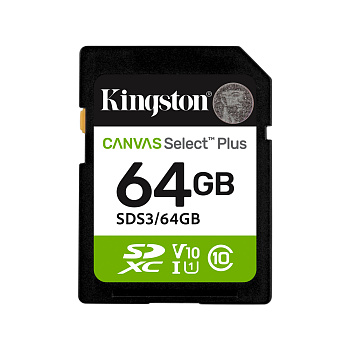 Карта памяти Kingston Canvas Select Plus C10 UHS-I U1 V10 64GB (SDS3/64GB)
