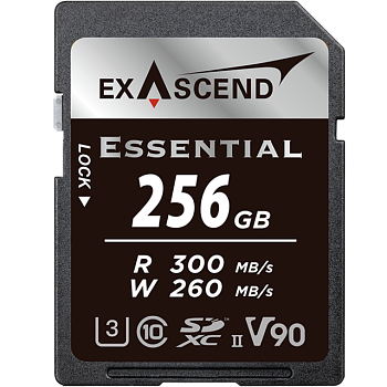 Карта памяти SD Exascend Essential, 256Gb, SDXC II, UHS-II (V90), R300/W260 (EX256GSDU2-S)