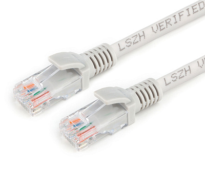 Патч-корд LSZH UTP Cablexpert, кат. 5e, 15м, серый (PP30-15M)