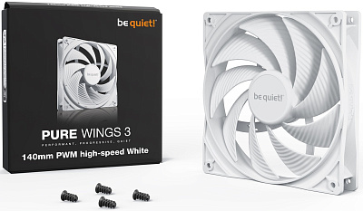 Вентилятор для компьютерного корпуса Bequiet! Pure Wings 3 140mm PWM high-speed White (BL113)