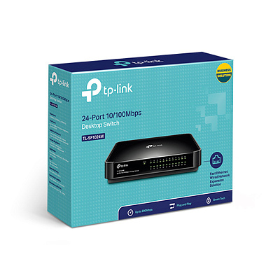 Коммутатор TP-Link TL-SF1024M 24-портовый 10/100 Мбит/с настольный (TL-SF1024M)