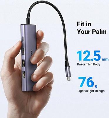 Конвертер Ugreen CM511 USB-C To HDMI+3*USB 3.0 A+PD  15596 (15596)