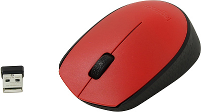 Компьютерная мышь   Logitech беспроводная M171 Red (910-004641)