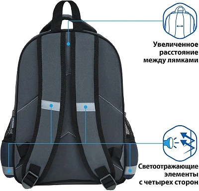 Рюкзак ПИФАГОР Samurai, Grey-Black (270662)