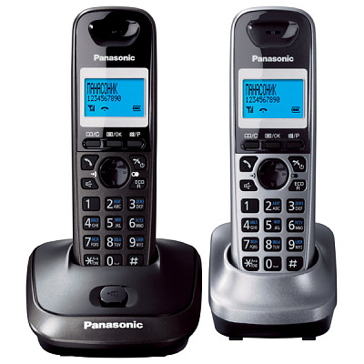 Радиотелефон PANASONIC KX-TG2512RU2 темно-серый  (KX-TG2512RU2)