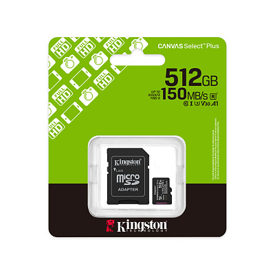 Карта памяти MicroSD 512GB Class 10 UHS-I Kingston (SDCS3/512GB)