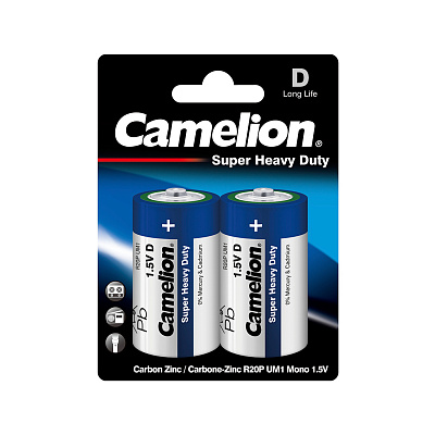 Батарейка CAMELION Super Heavy Duty R20P-BP2B 2 шт. в блистере (R20P-BP2B)