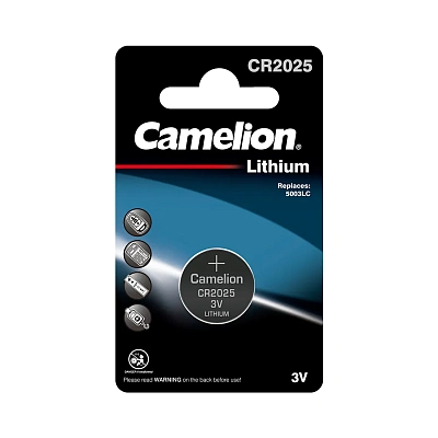 Батарейка литиевая Camellion, СR2025-BP1, 1шт в упаковке (СR2025-BP1)