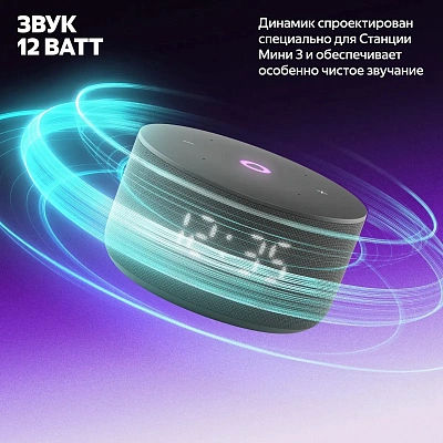Умная колонка Яндекс Станция Мини 3 Черная (YNDX-00027BLK)