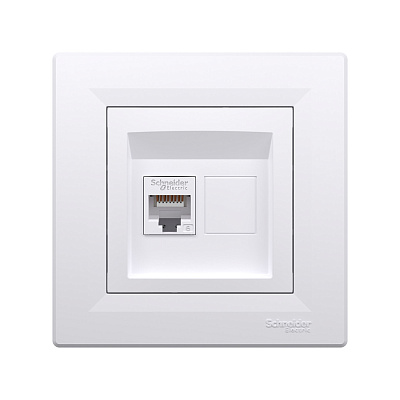 Розетка компьютерная SE EPH4700121 Asfora RJ45 кат. 6 в сборе белый (EPH4700121)