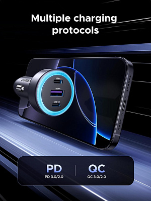 Автомобильное зарядное устройство QC3.0, EC307 (45843) UGREEN