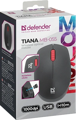 Мышь беспроводная Defender Tiana MB-055 черный (52055)