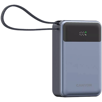 Power bank CANYON OnPower 600 built-in cable 20000 mAh PD65W Dark Grey (CNS-CPB600DG)