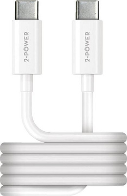 Кабель Canyon USB-C-USB-C, 100W, Braided 1.2m, White (CC100AB)