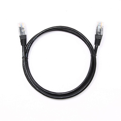 Патч-корд UTP Cablexpert PP12-1M/BK кат.5e, 1м, литой, многожильный (чёрный) (PP12-1M/BK)