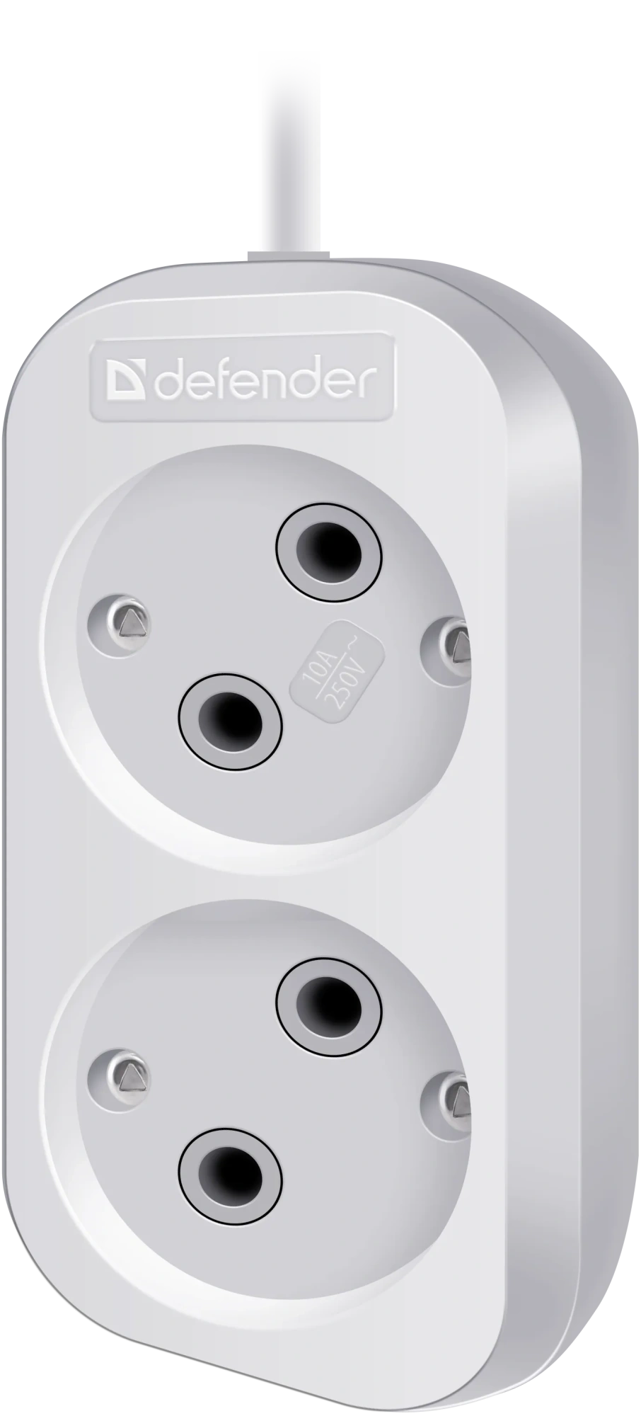 Удлинитель без заземления Defender B220 10 А, 3 м, 2 розетки, белый (99271) Удлинитель без заземления Defender B220 10 А, 3 м, 2 розетки, белый (99271)