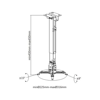 Кронштейн потолочный Brateck PRB-2G (PRB-2G)