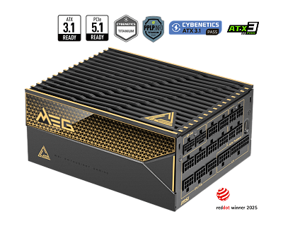 Блок питания MSI 1600W, MEG Ai1600T PCIE5, ATX, 80+ Черный (MEG Ai1600T PCIE5)