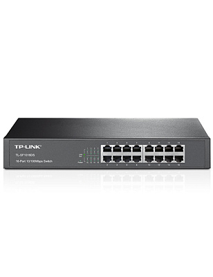 Коммутатор TP-Link TL-SF1016DS 16-портовый Fast Ethernet настольный/монтируемый в стойку коммутатор (TL-SF1016DS)