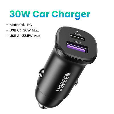 Автомобильное зарядное устройство QC3.0, 30W EC305 (25845)