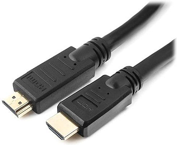 Кабель HDMI Cablexpert CC-HDMI4-30M, 30м, v1.4, 19M/19M, черный, позол.разъемы, экран, однонаправлен (CC-HDMI4-30M)