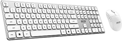 Комплект Клавиатура + Мышь MSI Forge K210 Wireless Combo, Белый (FORGE K210 W COMBO WHITE RU)