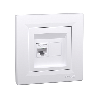 Розетка компьютерная SE EPH4700121 Asfora RJ45 кат. 6 в сборе белый (EPH4700121)