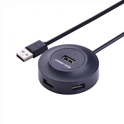  USB Хаб UGREEN CR106 USB 2.0 Hub 4 Ports 1m (Black). 20277 (20277)
