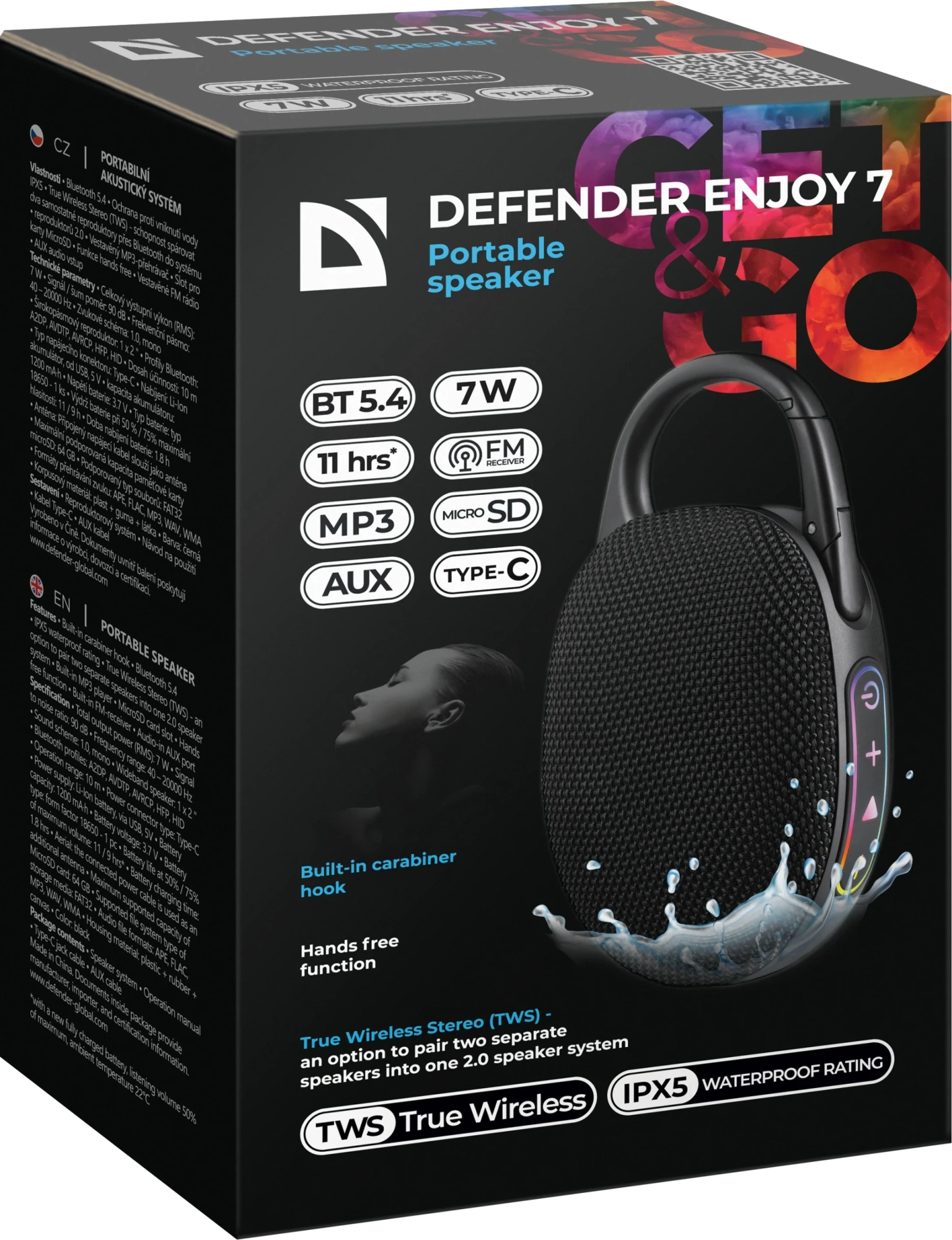 Компактная акустика Defender Enjoy 7 черный (65207)