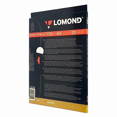 Бумага Lomond A4, 170г/м2, 20 листов, суперглянцевая (1101101)