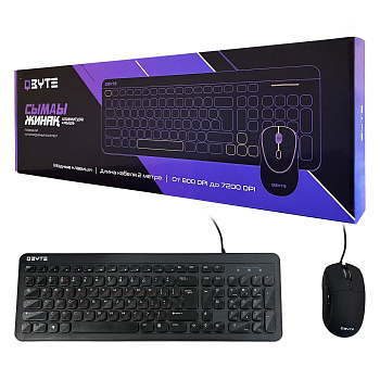 Комплект клавиатура + мышь Qbyte KMW-02KZ - Черный (KMW-02KZ)