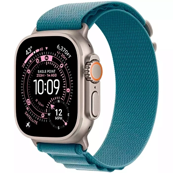 Смарт часы Apple Watch Ultra 3 GPS + Cellular 49mm Natural Titanium Case with Light Blue Alpine Loop - Medium (MEWM4QR/A)