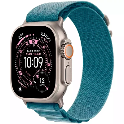 Смарт часы Apple Watch Ultra 3 GPS + Cellular 49mm Natural Titanium Case with Light Blue Alpine Loop - Medium (MEWM4QR/A)