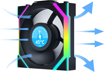 Комплект вентиляторов для корпуса Lian Li Uni Fan SL Wireless LCD 120 ARGB, Black (12SLLCD1W3B)