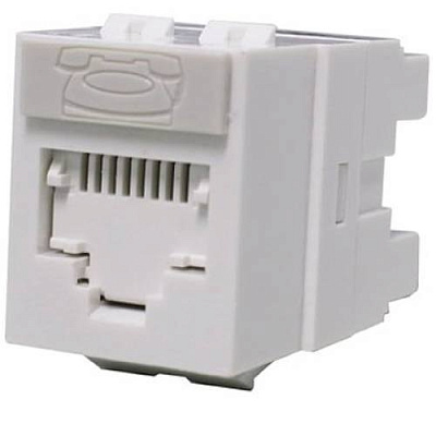 Информационный разъём MOLEX GSC Cat.6, 568A/B, с защитной шторкой, белый (KSJ-00018-02)