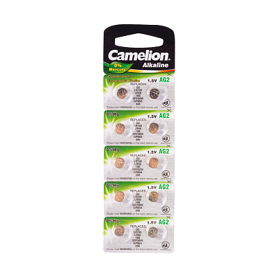Батарейка CAMELION Alkaline AG2-BP10(0%Hg) 10 шт. в блистере (AG2-BP10(0%Hg))