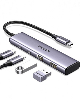 Хаб UGREEN CM473 15395 USB-C To 2xUSB-A  (15395)