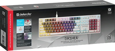 Клавиатура механическая Defender Dasher GK-472 (45473) (45473 GREY-WHITE)