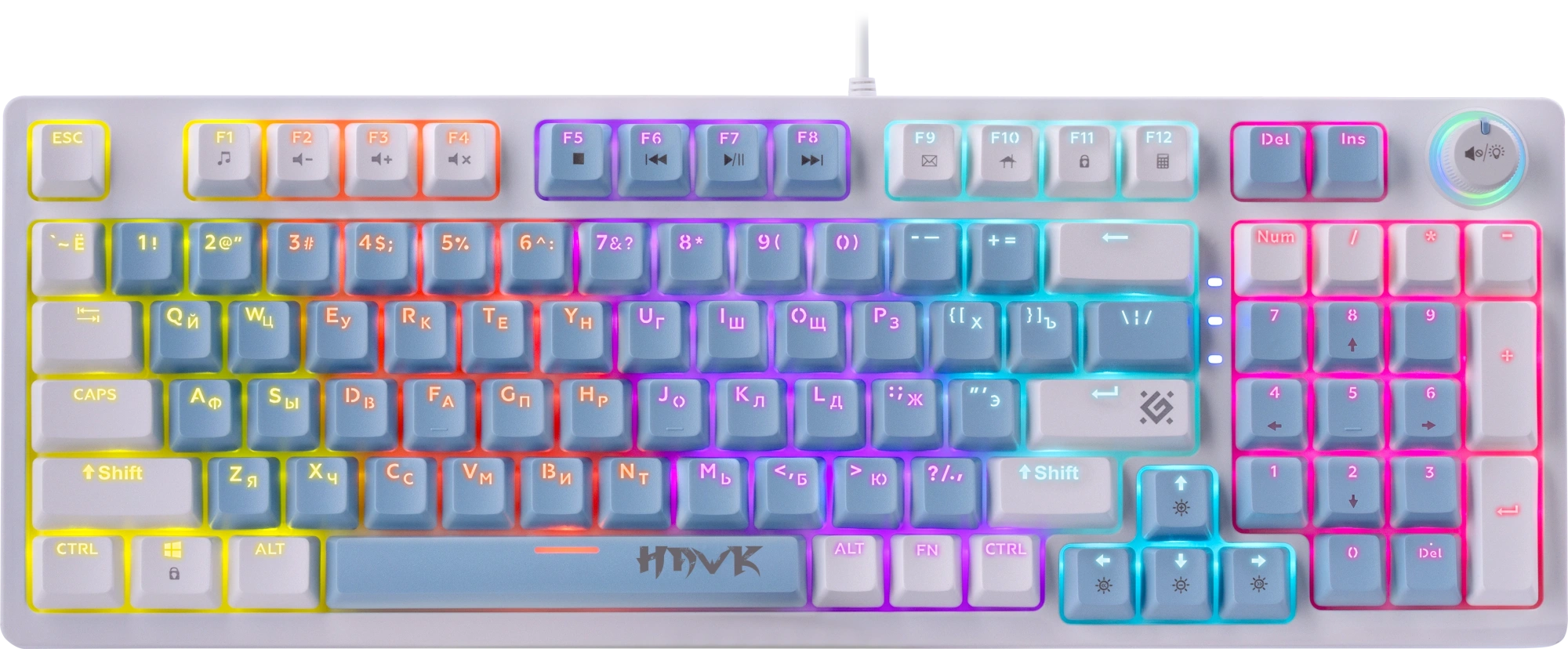 Клавиатура Defender Hawk GK-418, White-Blue, USB (45422)