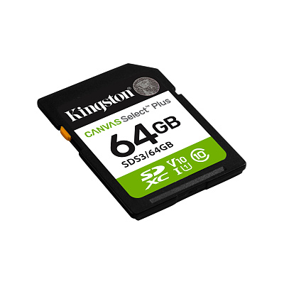 Карта памяти Kingston Canvas Select Plus C10 UHS-I U1 V10 64GB (SDS3/64GB)